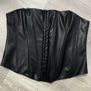 Zara black leather corset SIZE M